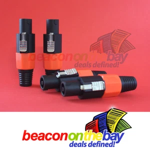 4x Speakon Jack Speaker Lead PA Cable Cord 4pin Connector Premium Quality Orange - Picture 1 of 4