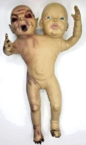 2007 Dillon Demon Twin Baby Two Headed Zombie Baby Creepy Halloween Decoration - Picture 1 of 4