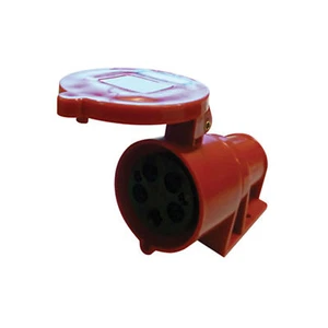32A 3 PHASE 32AMP 415V SURFACE MOUNT 5 PIN STAR POWER OUTLET SOCKET RED SF-125 - Picture 1 of 2