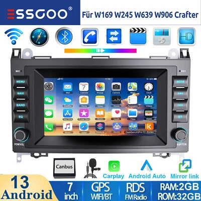 Für Mercedes Benz A B Klasse W169 W245 Carplay Autoradio Android 12 GPS Navi RDS - Bild 1 von 4