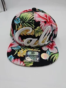 Headlines Black Floral Cali California Cap Flat Bill One Size - Preowned - C1 - Picture 1 of 7