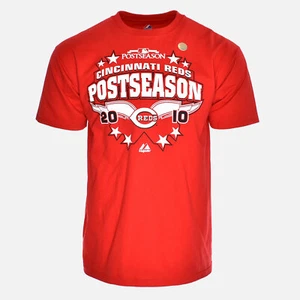 Cincinnati Reds 2010 Athletic Logo Baseball Champion Majestic MLB Tee Shirt - L - Picture 1 of 6
