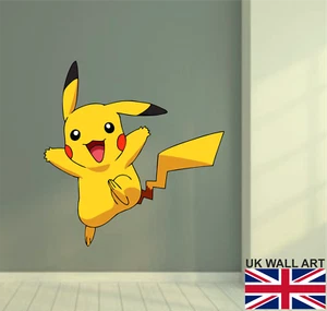 Pokemon Pikachu Wall Stickers Living Room Home Decor Art Mural Decal Kids UK - Picture 1 of 1