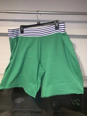 Joe Boxer Shorts Women's Size 2X Kelly Green W Navy & White Striped Waistband - Image 1 of 4