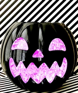 Bath and Body Works Black Light Up Crystal Pumpkin Candle Holder *Please Read* - Picture 1 of 2