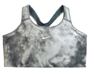 NEW! Nike [2X] Swoosh Yoga Bra Women's Plus Size, Smoke Grey/White DJ2744-084 - Picture 1 of 2