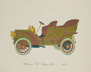 Marmon D Touring Car 1906 Lithograph Clarence P. Hornung Antique Automobile - Picture 1 of 1