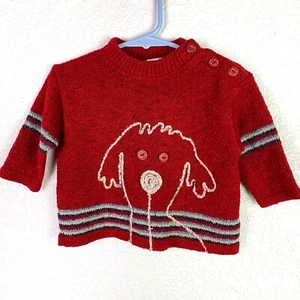 Deux Par Deux Designer Boutique Baby Boy Sweater 6M Puppy Dog - Picture 1 of 4