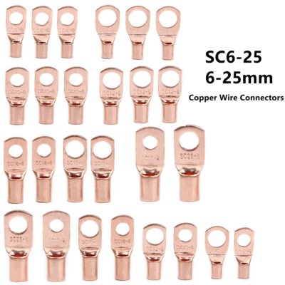 Copper Wire Ring Terminal Crimp Battery Welding Cable Lug Connectors Electrical - Image 1 of 4