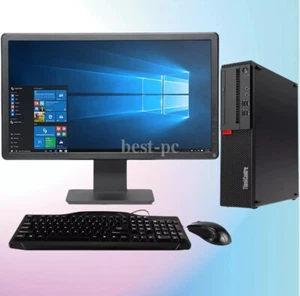Lenovo Desktop i5 8th Computer PC 16GB RAM 512GB SSD 24" LCD Monitor WiFi BT - Picture 1 of 5