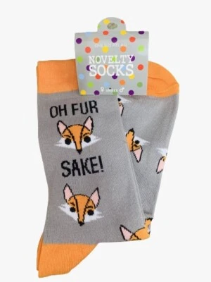 BIG EVENTS Unisex “Oh Fur Fox Sake!” Fox Novelty Socks Gift For Women Or Men Funny