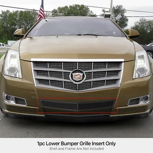 Se adapta al inserto de rejilla de malla negra de acero inoxidable con parachoques inferior Cadillac CTS 2008-2014 - Imagen 1 de 7