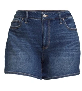 Terra & Sky Women’s Size 20W High Rise Blue Denim Shorts New With Tag - Picture 1 of 24
