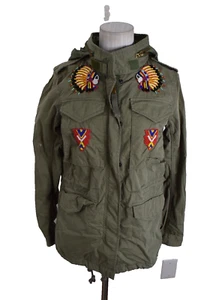 Denim & Supply Ralph Lauren XS Jacket Green Bead Southwest Indian Hood Military - Picture 1 of 7