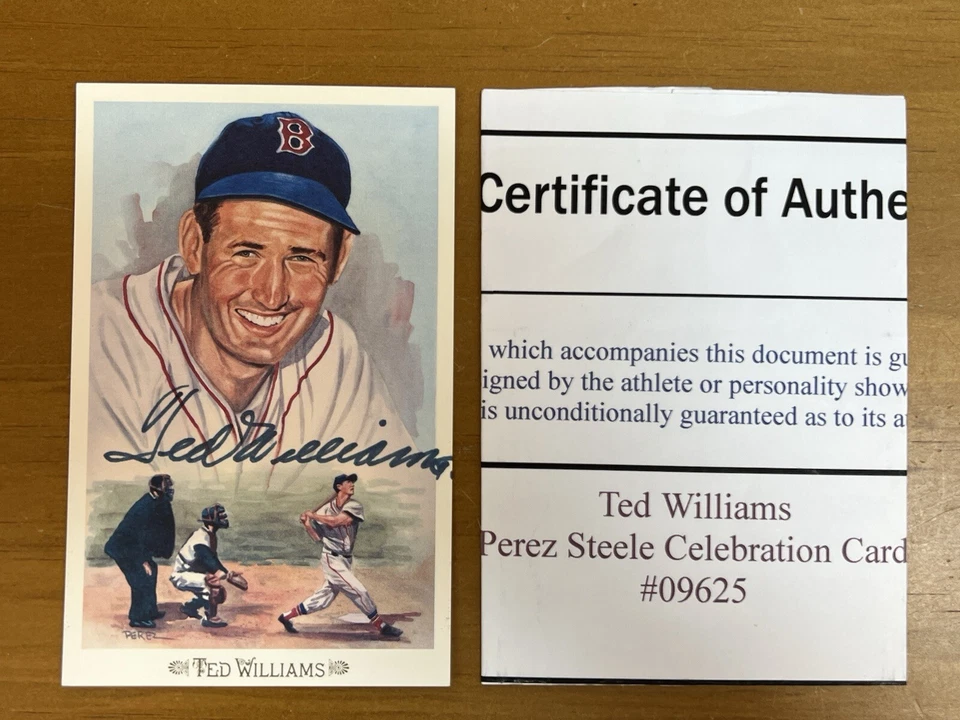 Ted Williams Auto Signed Card Perez Steele Celebration #09625 W/ COA - Image 1 of 4