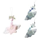 Soft Plush Star Phone Charm with Unique Angel Wing Bowknot Beaded Phone Ornament