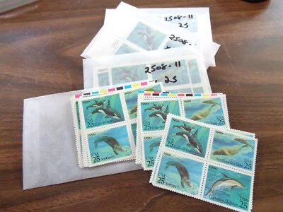 US Stamp #2508-11 Sea Creatures - 100 Blocks of 4 XF - Image 1 of 3