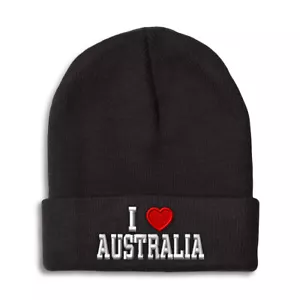 Beanies for Men I Love Australia I Love Winter Hats for Women Acrylic Skull Cap - Picture 1 of 37