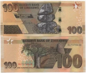 Zimbabwe - 100 Dollars 2023 UNC P. W103 Lemberg-Zp - Picture 1 of 1
