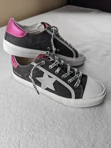 Vintage Havana Nina sneakers denim pink kicks tennis shoes 8 Sparkle - Picture 1 of 8