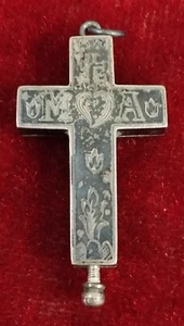 ANCIENNE CROIX ENCOLPION. RELIQUAIRE. AVEC RELIQUES. ARGENT.FRANCE(?) XVIIIE-XIX - Imagen 1 de 1