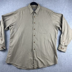 Brooks Brothers Shirt Men’s L Tan Beige L/S Oxford Button Up Stripe Cotton Sport - Picture 1 of 8