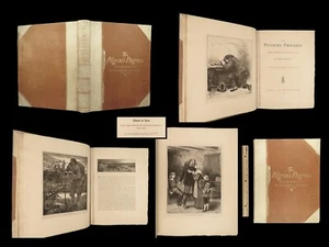 1860 DELUXE Limited ed Pilgrims Progress John Bunyan Bible Puritan Dalziel ART - Picture 1 of 24