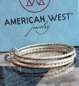 American West Sterling Messing 3 Armband Armreifen mit Herz - Bild 1 von 11