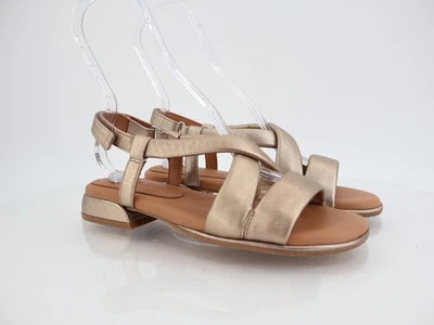 Gentle Souls Heather Slingback Sandal Size 8 Gold Leather Flat Comfy Cushioned - Image 1 of 4