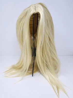 Peluca Rubia Cabello Sintético Larga Lacta Sedosa Suave Gorra Elástica Foto 1 de 4