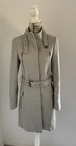 Oxford Women's Grey Wool, Lined Coat with Button/Belt & Pockets - Size 10 - Picture 1 of 12