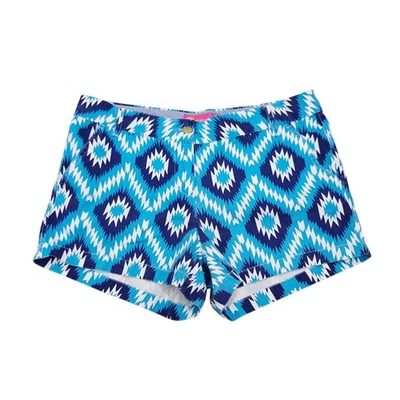 Шорты с ацтекским принтом Macbeth Collection от Margaret Josephs размер L синие белые племенные - Изображение 1 из 4