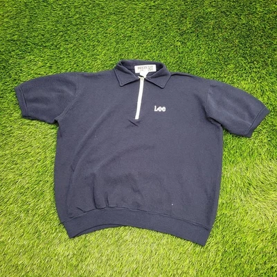 Vintage 80s LEE MOD 1/4-Zip Polo Shirt Womens Large 22x22 Boxy - Image 1 of 4