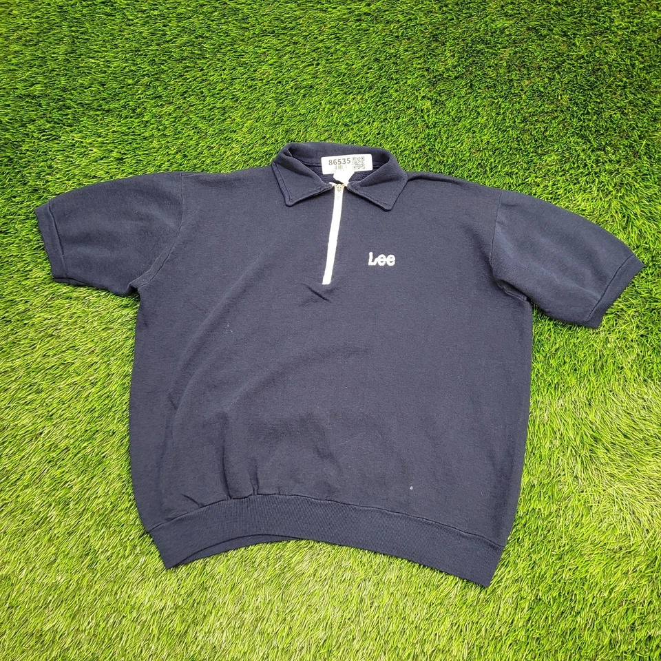 Vintage 80s LEE MOD 1/4-Zip Polo Shirt Womens Large 22x22 Boxy - Image 1 of 4