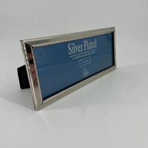Vintage Silver-Plated 4x10 Panoramic Picture Frame Metal Finish Wall Decor - Picture 1 of 5