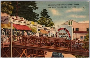 Vintage Leinen Postkarte Winnipesaukee Lake Winnipesaukee, NH 1940er - Bild 1 von 2