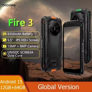 Doogee Fire 3 Rugged Smartphone 12GB+64GB 8350mAh 5.5" HD+ Screen NFC Android 15 - Picture 1 of 12