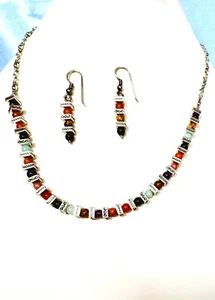 Nicht mehr produziert Brighton silberfarbene Konfetti Perlen Halsband Halskette mit passenden Ohrringen - Bild 1 von 6