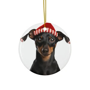 Adorno colgante de cerámica para árbol de Navidad - diseño Manchester Terrier - Imagen 1 de 4
