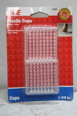 Ace 1- 7/8" Pack of 4 Clear Plastic Cups for Furniture 51257 Floor Protection - Image 1 of 4