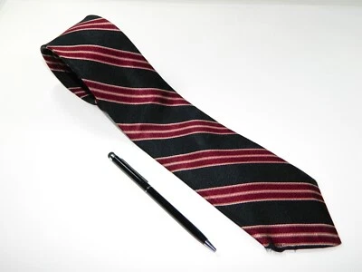 Men's Vintage BRIAR Pride of England Silk Tie WOVEN IN ENGLAND REPP STRIPES - Image 1 of 4