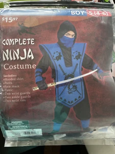 Blue Ninja Kids Halloween Costume Boys S (4-6) - Picture 1 of 3