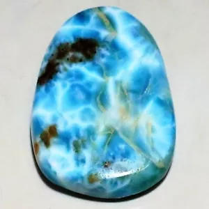 69 Ct 8X24X36 mm 100% Natural Sky Blue Larimar Fancy Cabochon Gemstone CI-427 - Picture 1 of 4