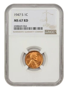 1947-S 1c NGC MS67 RD - Picture 1 of 4