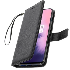 Funda Cartera Abatible, Funda Delgada Oneplus 7, Funda Silicona - Marrón - Imagen 1 de 5