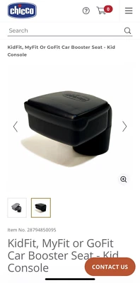 Chicco KidFit MyFit GoFit Car Booster Seat Kid Cup Holder Snack Box Black - Image 1 of 4