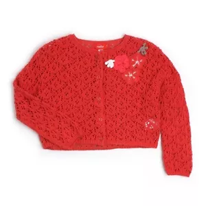 A - Magnifique Gilet Cardigan Orange Tangerine Marese Mod. Lettre Taille 2 Ans - Foto 1 di 5