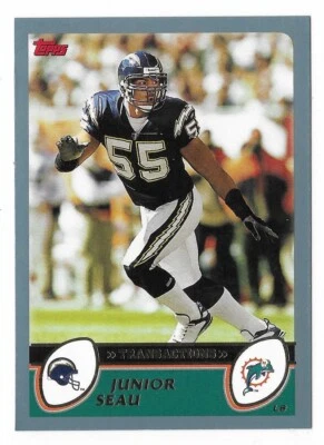 JUNIOR SEAU 2003 Topps Football # 98 San Diego Chargers HOF NM - MT - Image 1 of 2