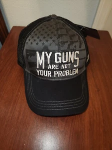 NRA My Guns Are Not Your Problem BLACK Truckers Cap - Picture 1 of 1