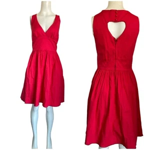Pinup Girl Clothing Golightly Red Heart Cutout back Retro Rockabilly Dress Sz 2X - Picture 1 of 7
